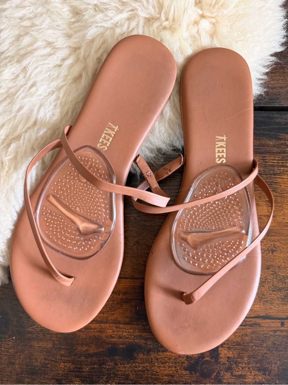 TKEES Women’s Strappy Slide Sandals in Brown Tan